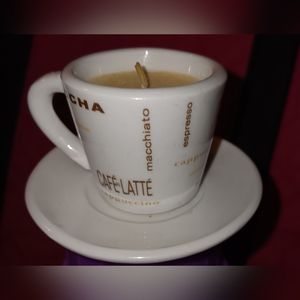 Mini Mocha Scented Candle in Coffee Cup with Saucer